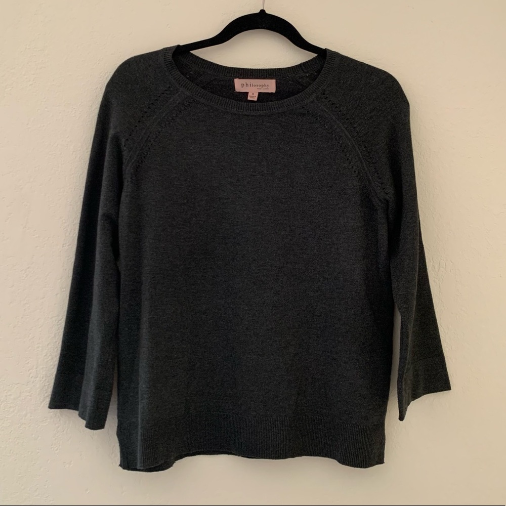 philosophy dark gray sweater